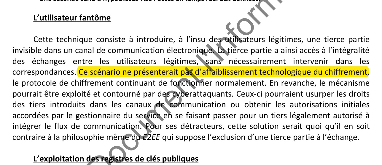 Extrait du rapport : le scénario de l'utilisateur fantôme